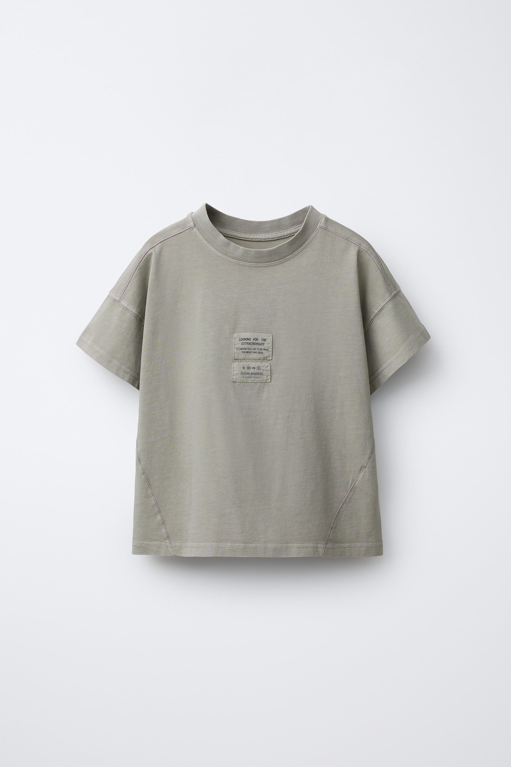 T-SHIRT EFFET DÉLAVÉ ÉTIQUETTE